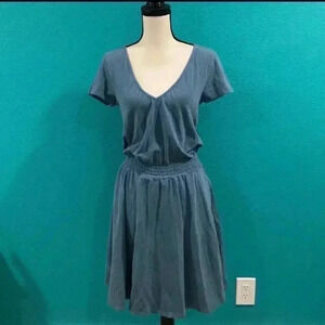 Synergy organic clothing blue polka dot dress in size small